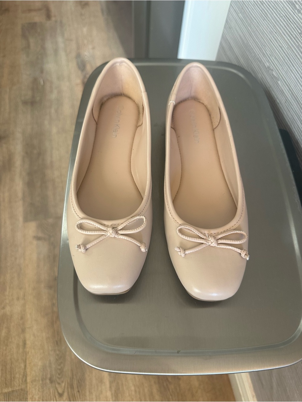 Calvin Klein Blush Nude Bow Ballet Flats